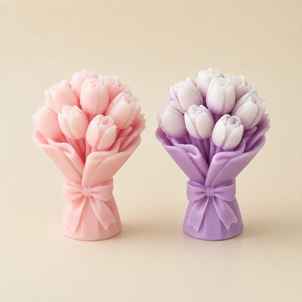 Stampo in Silicone Mazzo di Tulipani con Fiocco