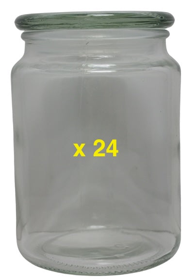 24 giare in vetro con tappo, h 140 mm