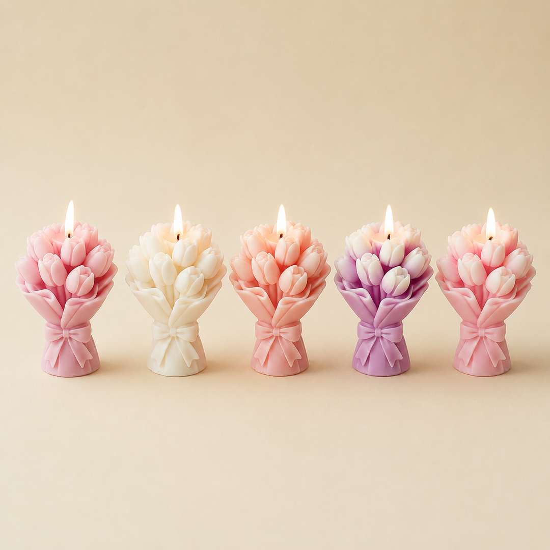 Stampo in Silicone Mazzo di Tulipani con Fiocco