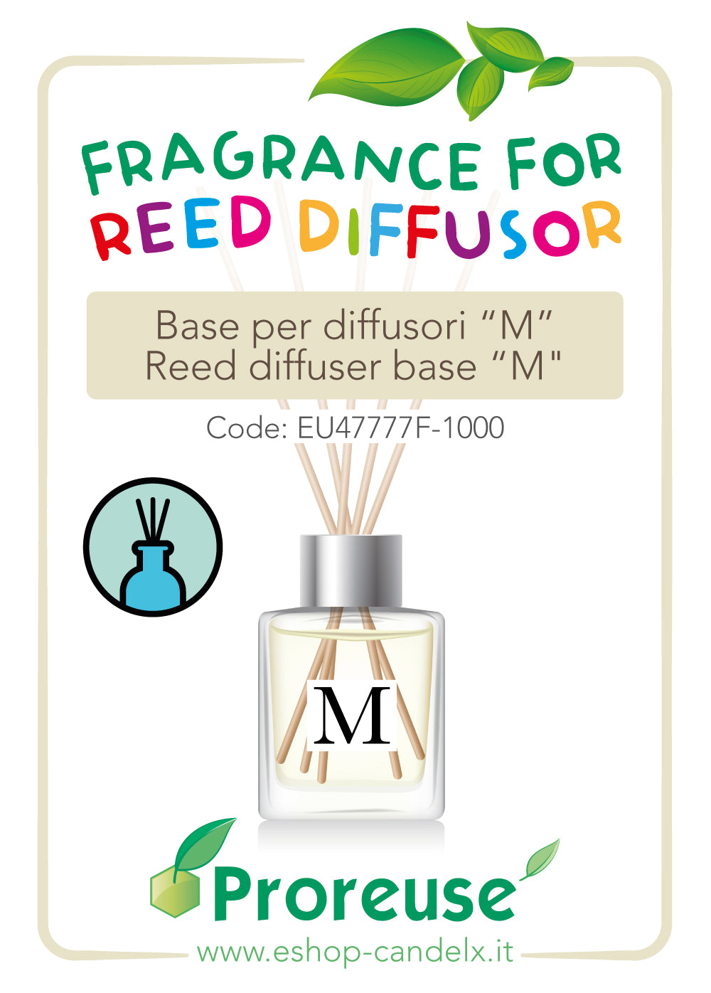 Base per diffusori senza alcool, confezione da 1 lt, 3 lt o 5 lt