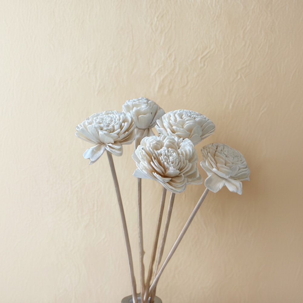 Bastoncini per diffusori con fiore, colore naturale
