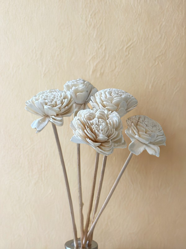Bastoncini per diffusori con fiore, colore naturale