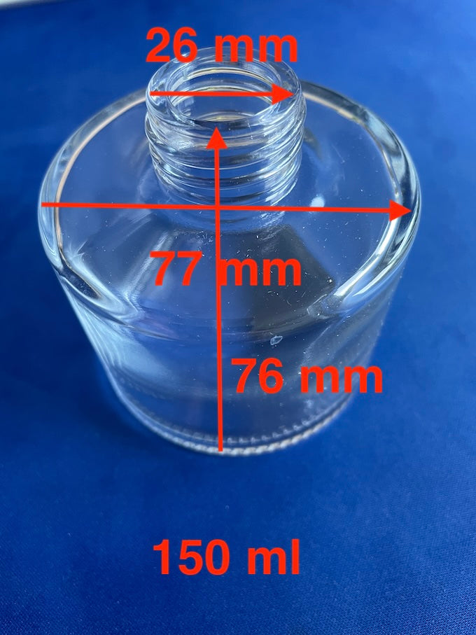 Bottiglia di vetro per profumatori ambiente, rotonda, 6 pz, 100 ml o 150 ml