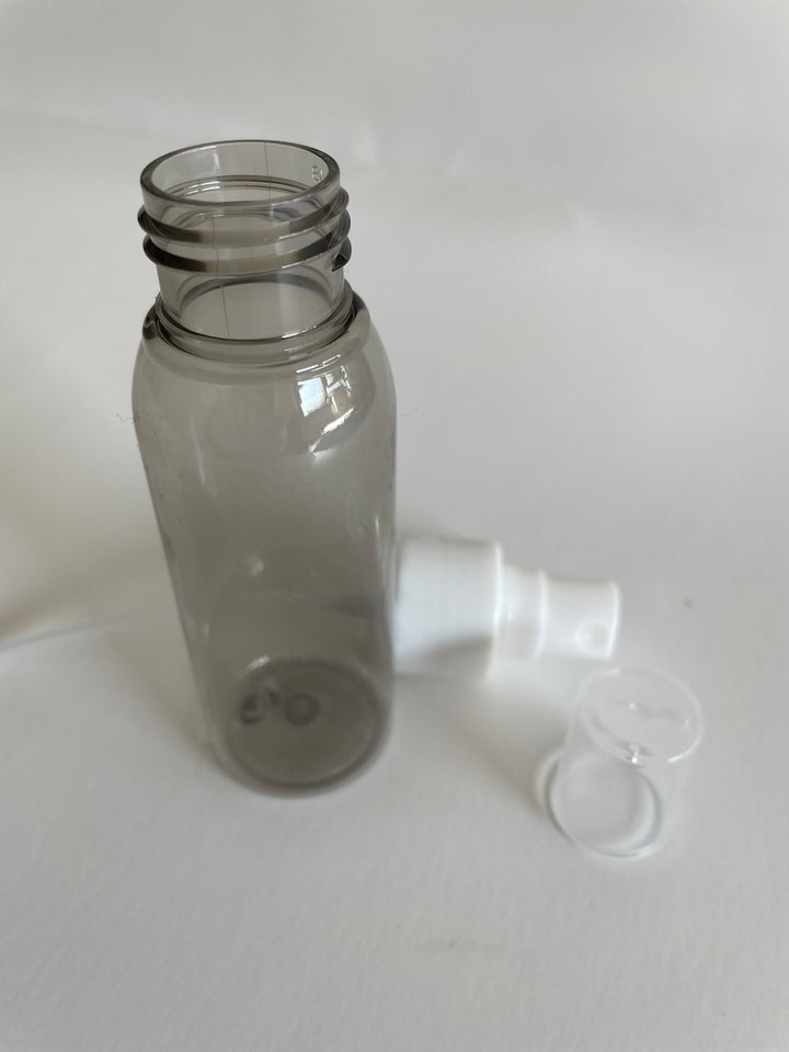 Bottiglia spray con nebulizzatore 60 ml, colore trasparente grigio, confezione da 5 pz
