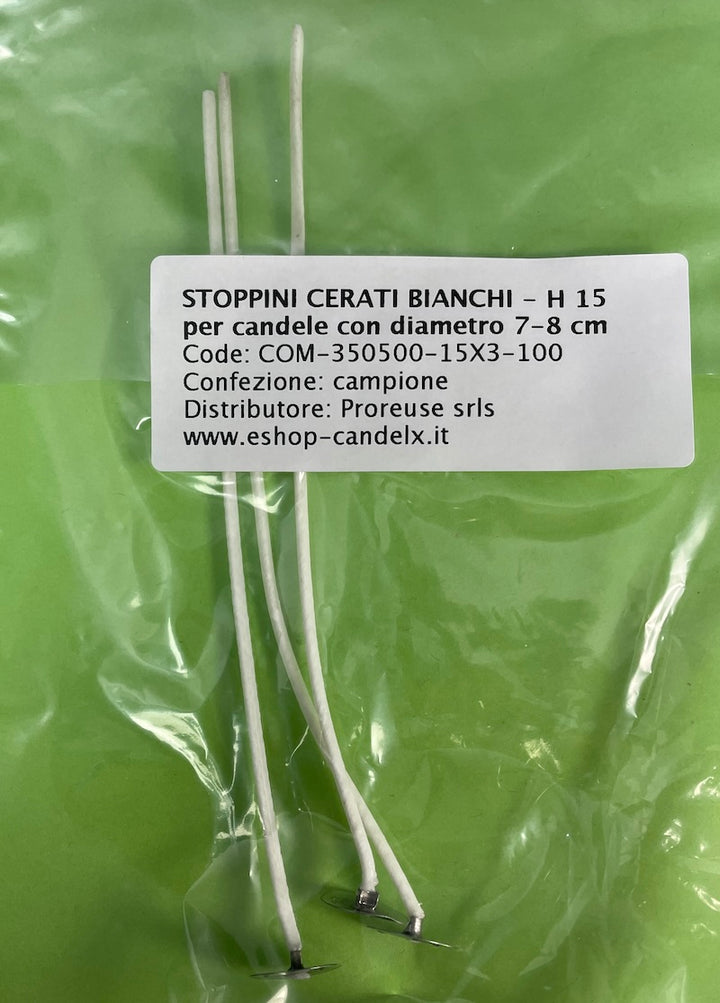 Campioni stoppini cerati per candele nei contenitori - 3 pz. per 4 tipi