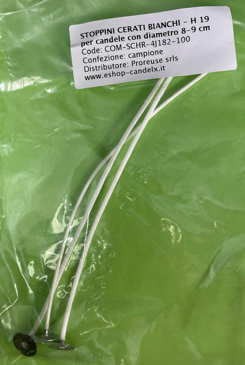 Campioni stoppini cerati per candele nei contenitori - 3 pz. per 4 tipi
