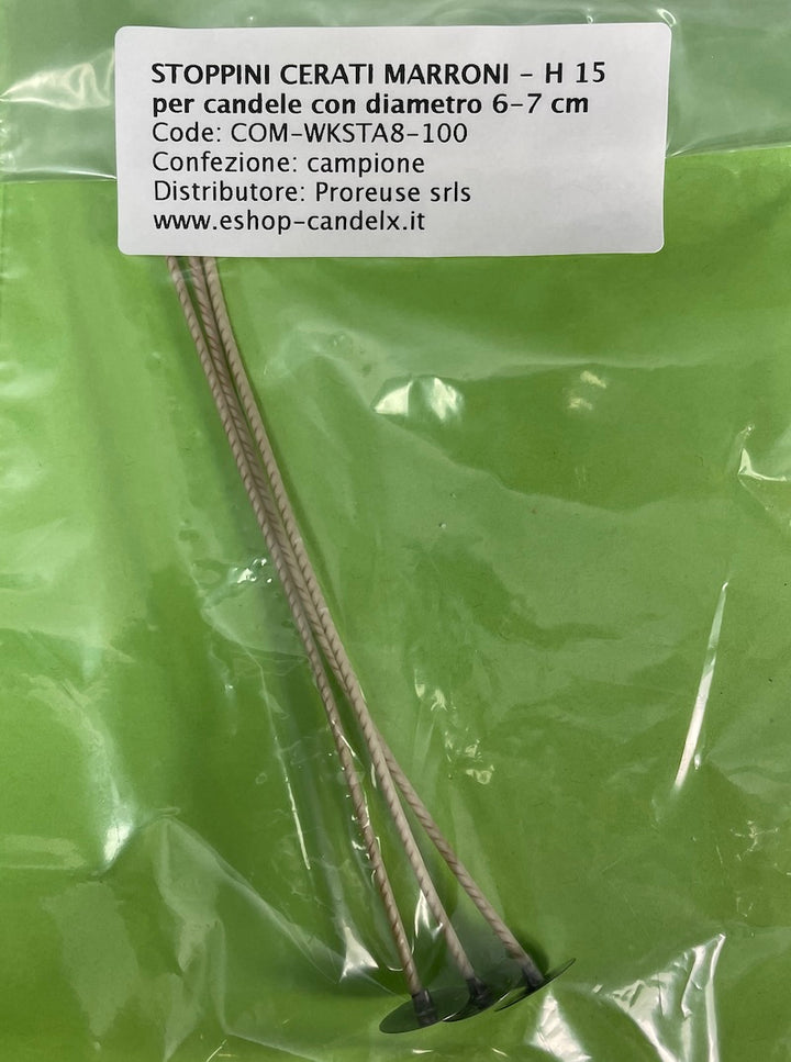 Campioni stoppini cerati per candele nei contenitori - 3 pz. per 4 tipi