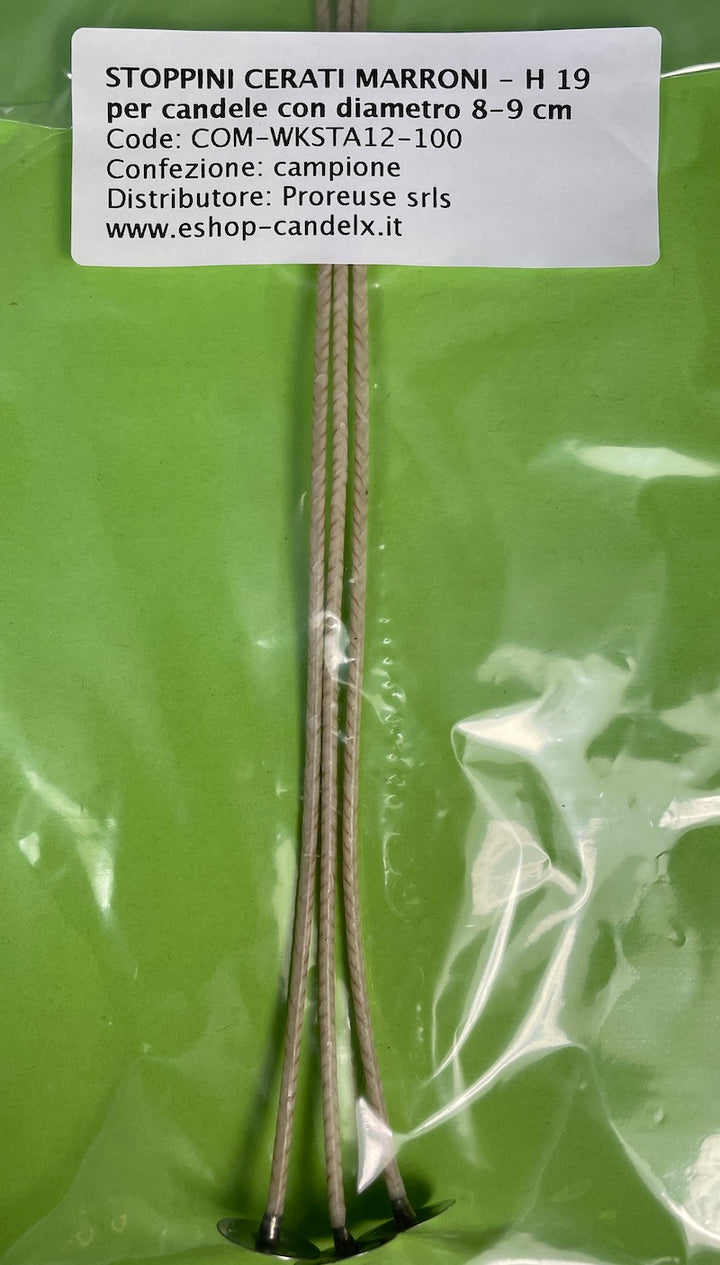 Campioni stoppini cerati per candele nei contenitori - 3 pz. per 4 tipi
