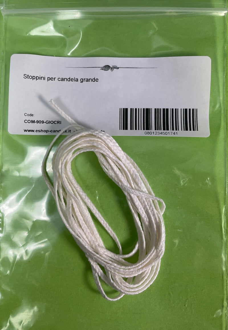 Campioni stoppini cordicella - 2 mt per 4 tipi