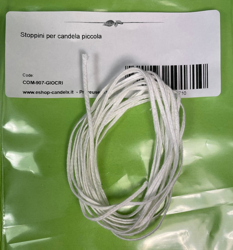 Campioni stoppini cordicella - 2 mt per 4 tipi
