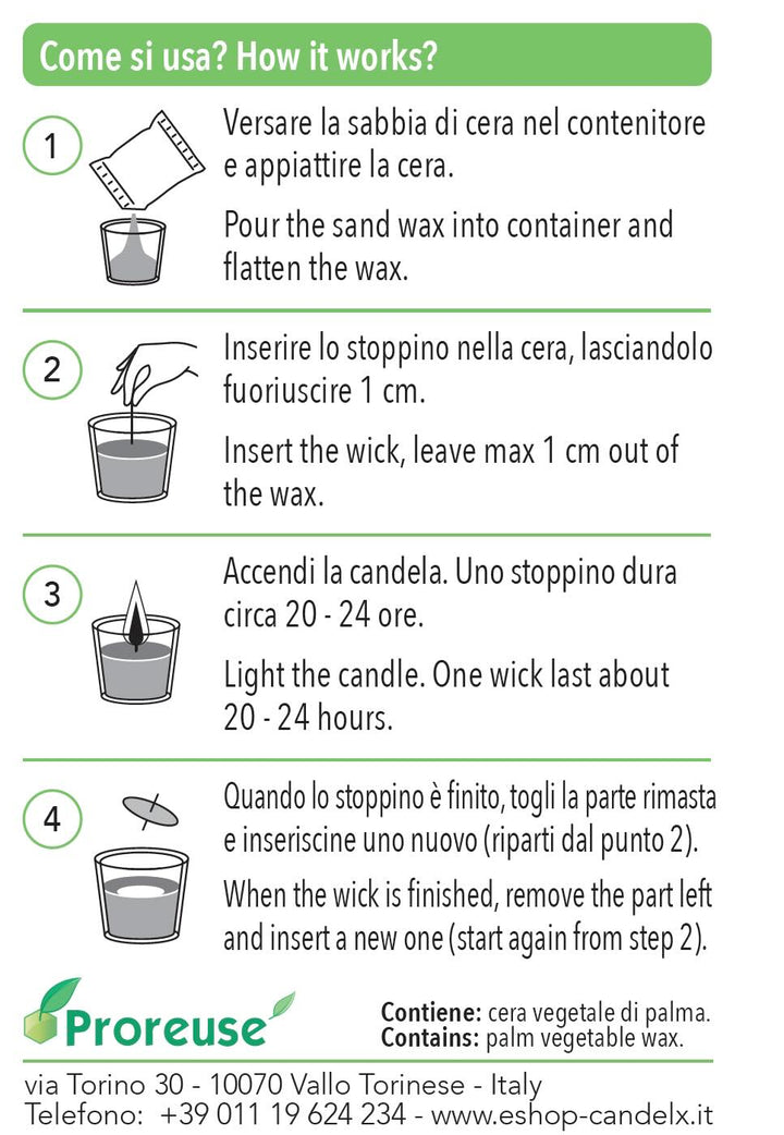 Candle sand white, sabbia di cera per candele