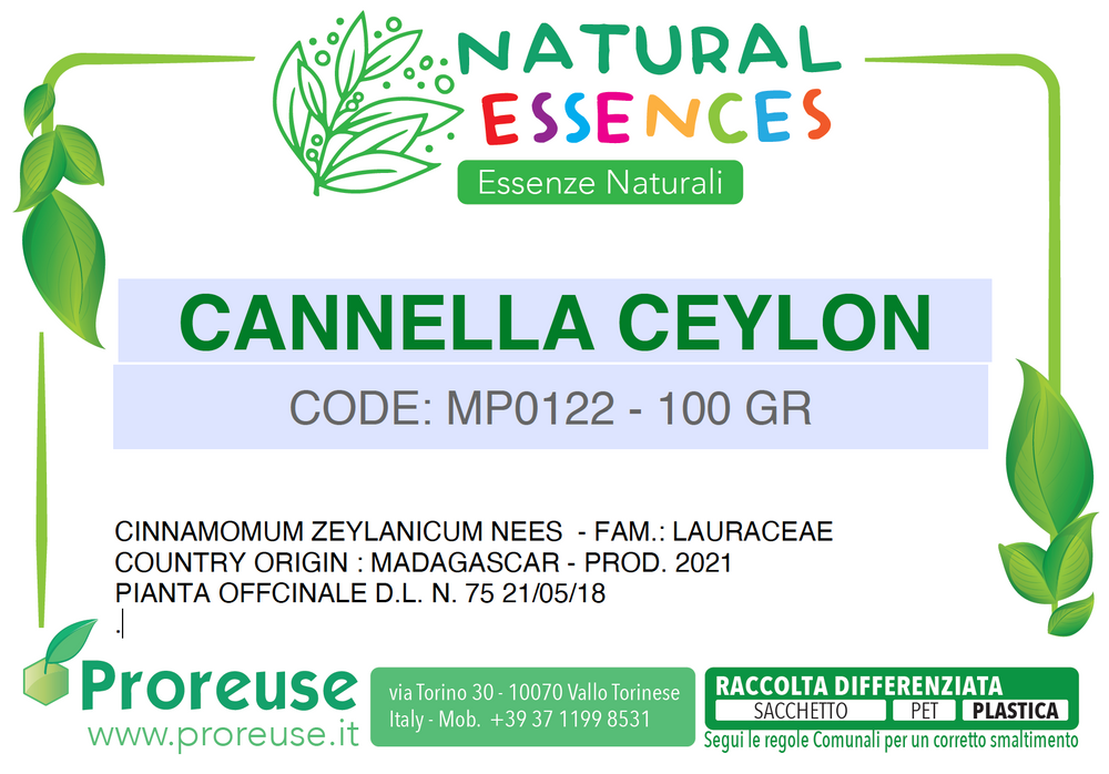 Cannella Ceylon corteccia rottami    - 100 gr