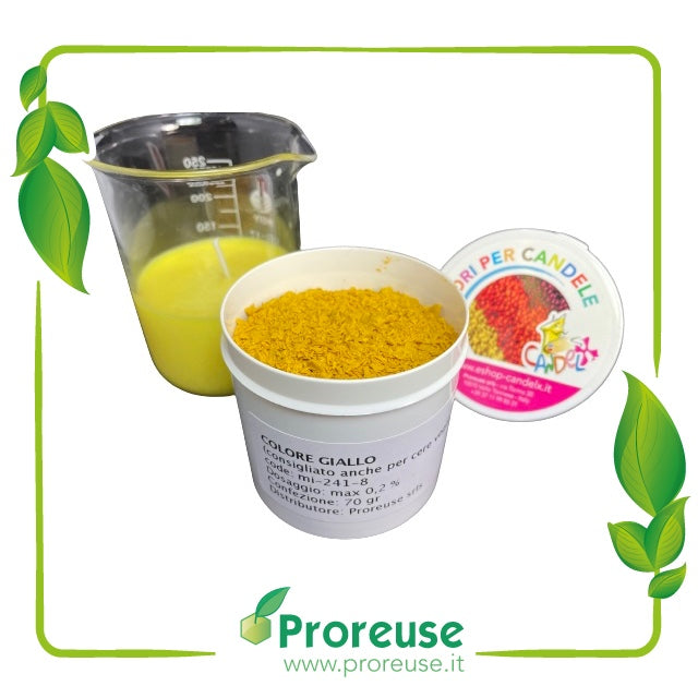 Colore Giallo  per cera con  maggiore compatibilità con cere vegetali , MI-241-8