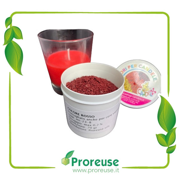 Colore ROSSO per cera con  maggiore compatibilità con cere vegetali , MI-23-8