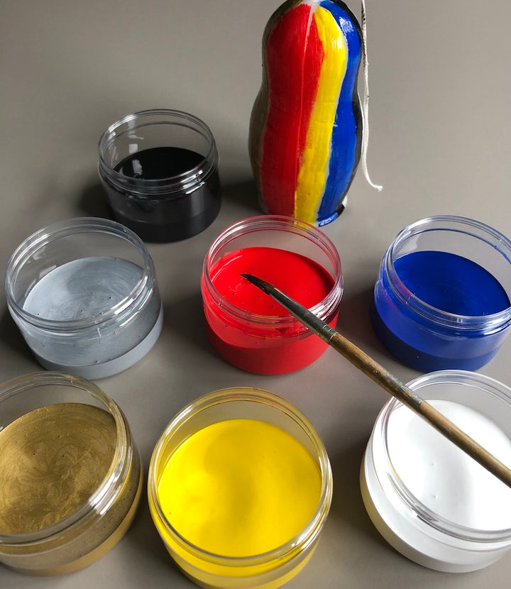 Colore bianco acrilico, a pennello , per cera o per gesso (1290 2591)