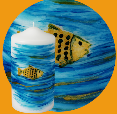 Colore blu acrilico a pennello, per cera o per gesso (1290-24265)