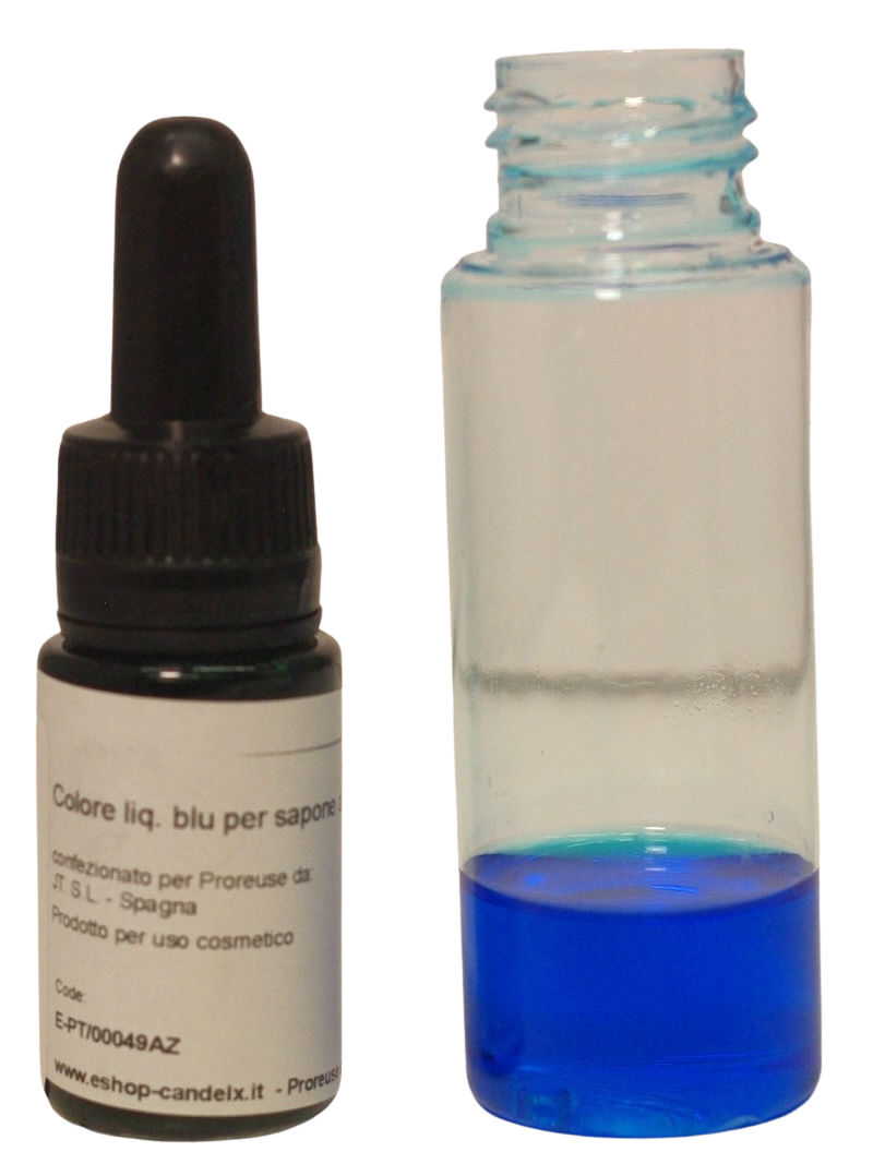 Colore liquido blu per sapone a base di glicerina vegetale