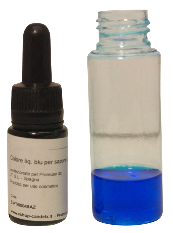 Colore liquido blu per sapone a base di glicerina vegetale
