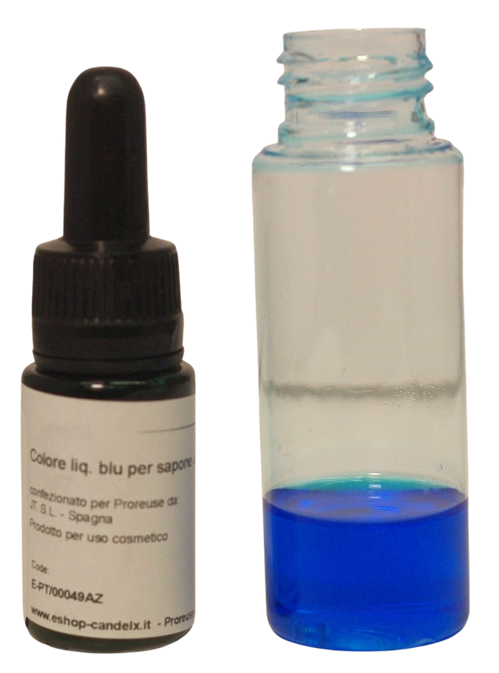 Colore liquido blu per sapone a base di glicerina vegetale