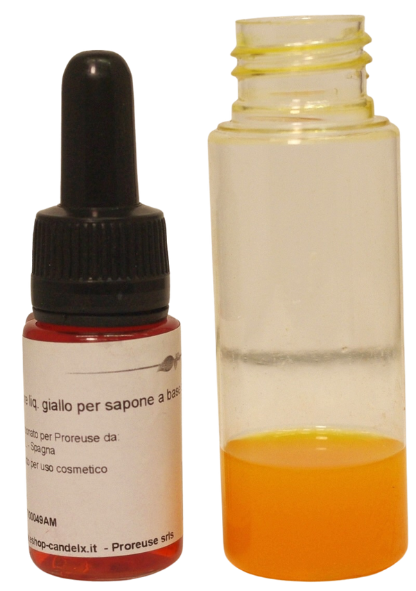 Colore liquido giallo per sapone a base di glicerina vegetale