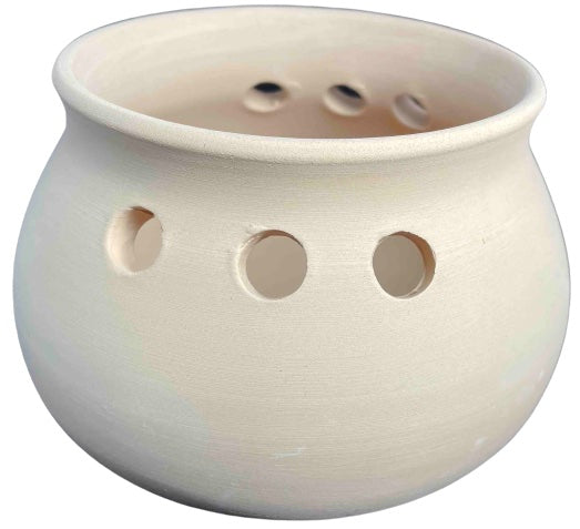 Contenitore in terra cotta per candele con sabbia di cera / candle sand