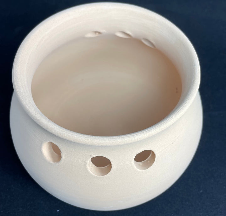 Contenitore in terra cotta per candele con sabbia di cera / candle sand