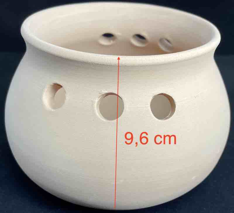 Contenitore in terra cotta per candele con sabbia di cera / candle sand