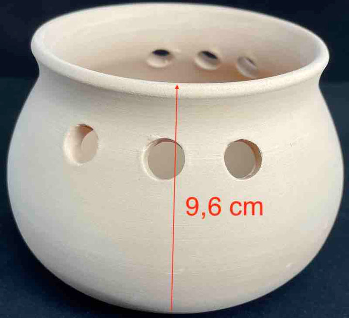 Contenitore in terra cotta per candele con sabbia di cera / candle sand