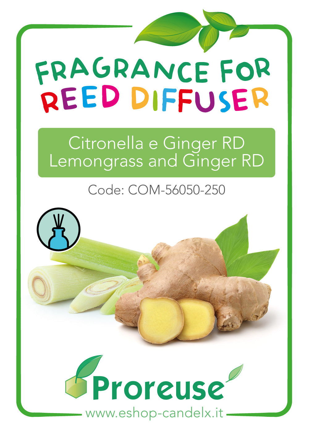Fragranza per diffusori: Cintronella e Ginger RD