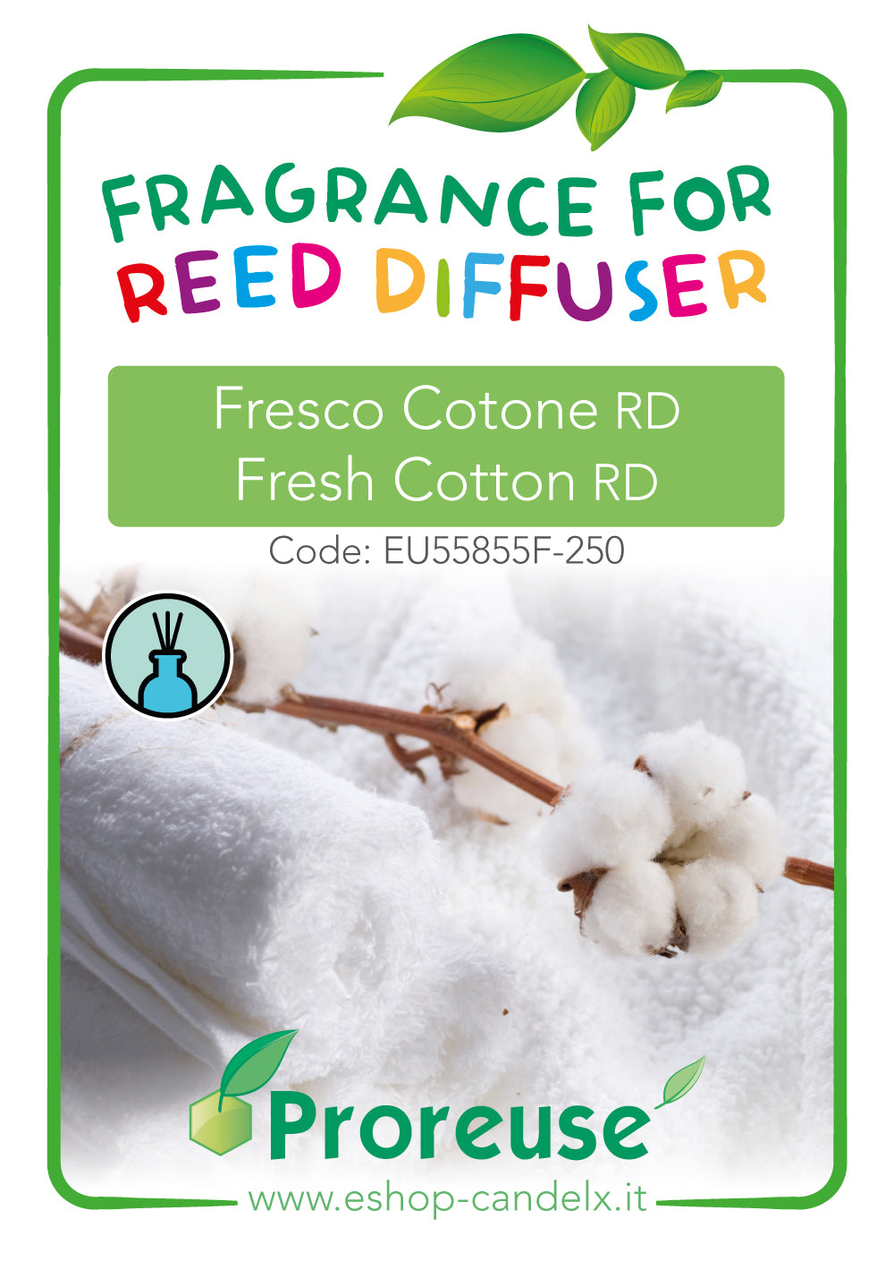 Fragranza per diffusori: Fresco Cotone RD