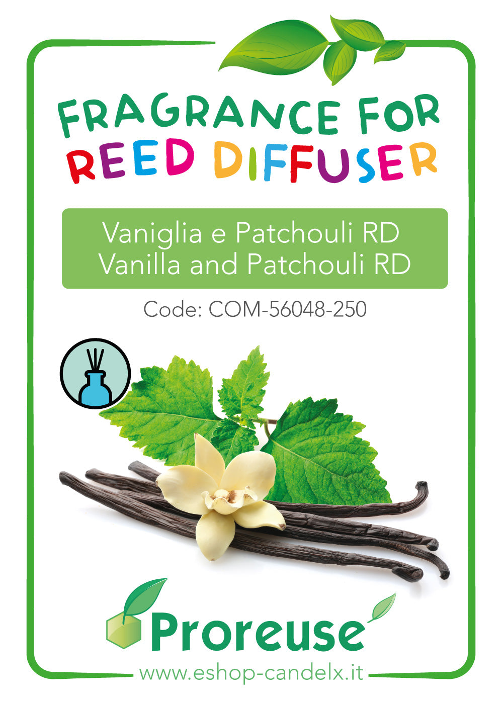 Fragranza per diffusori: Vaniglia e Patchouli RD