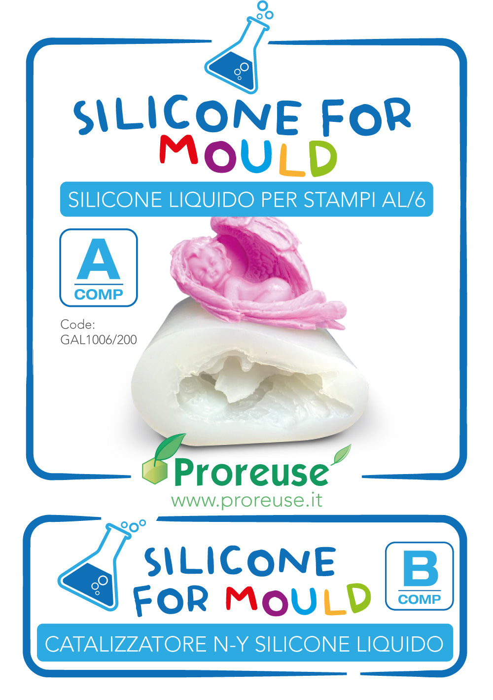 Gomma siliconica (silicone liquido) per riproduzione stampi per candele ,  AL/6 , 20 kg