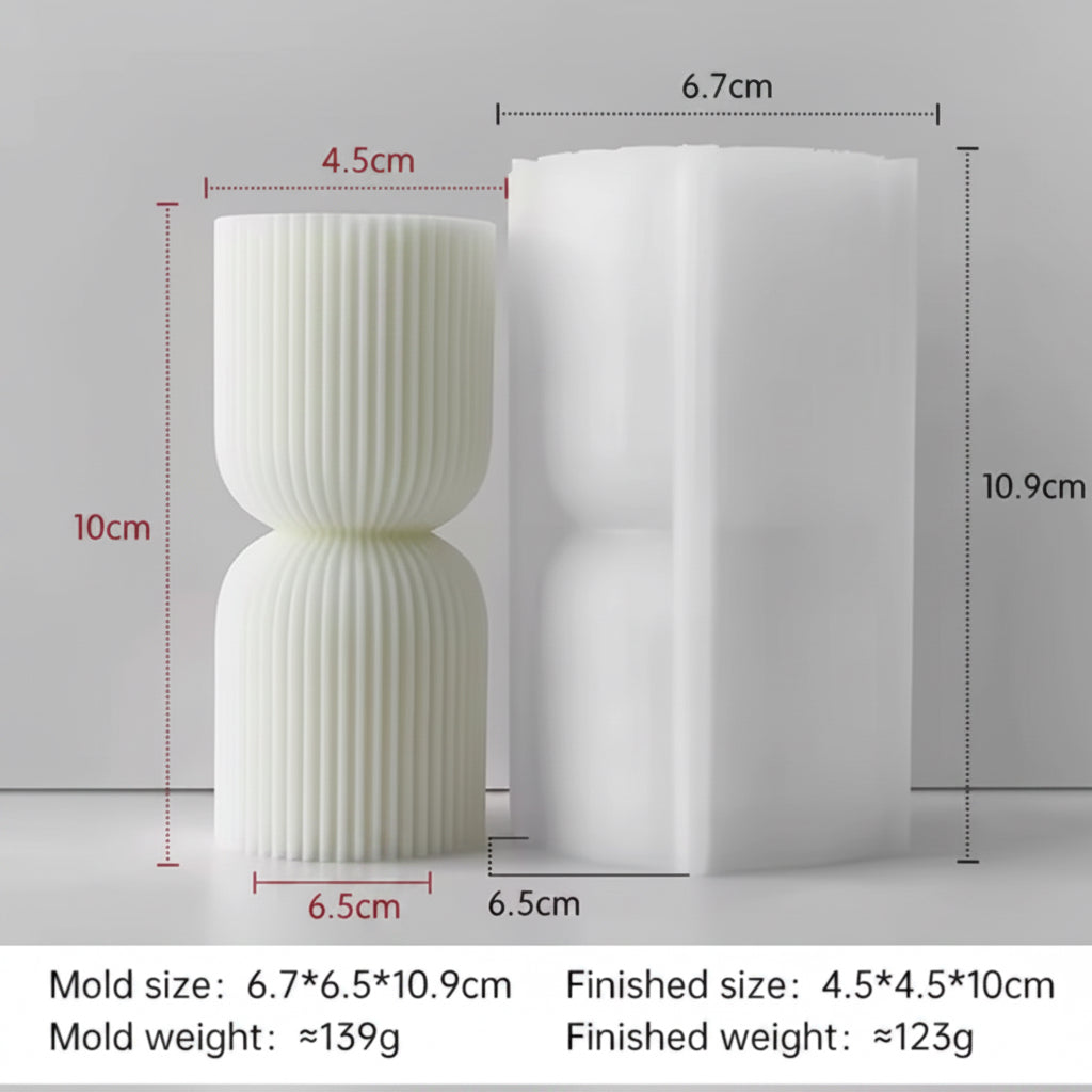 Ribbed Cylinder Silicone Mold