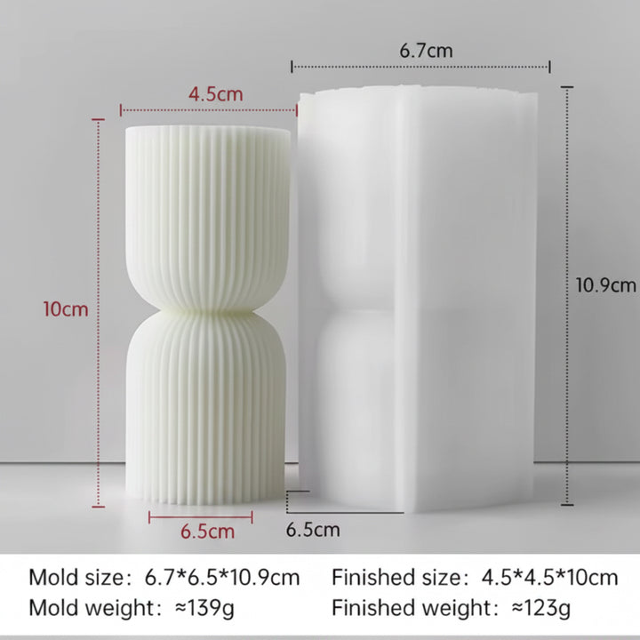 Ribbed Cylinder Silicone Mold