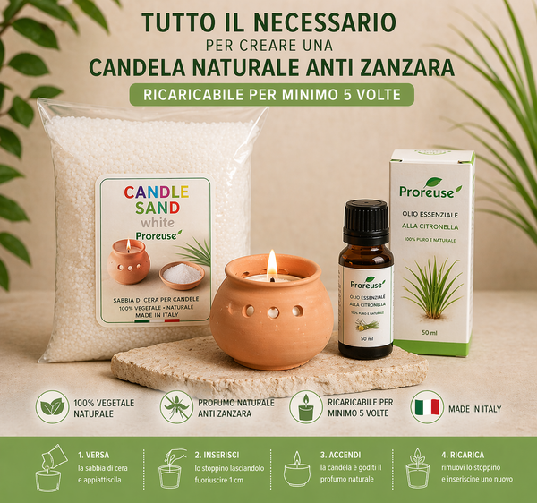 DIY Anti-Mosquito Candle with Candle Sand, Citronella, and Terracotta Pot