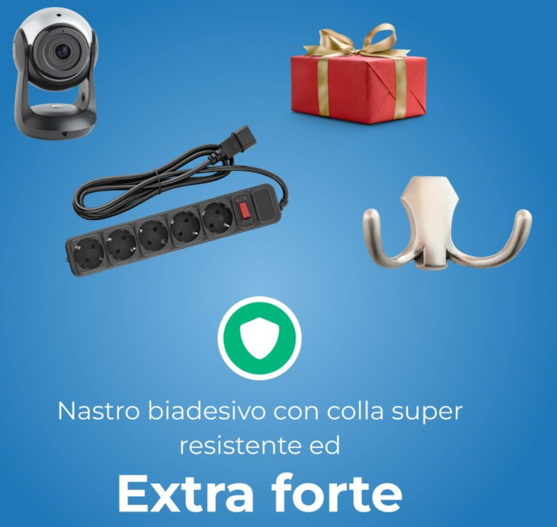 Nastro biadesivo Trasparente per fissaggio stoppini , H 25 mm, lunghezza 25 mt