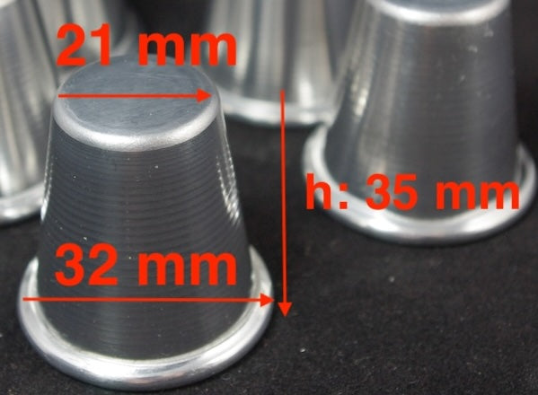 Stampi di alluminio: cono piccolo (3,2 cm x 3,5 altezza), con. da 10 pz.