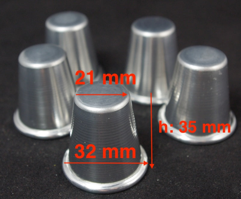 Stampi di alluminio: cono piccolo (3,2 cm x 3,5 altezza), con. da 10 pz.
