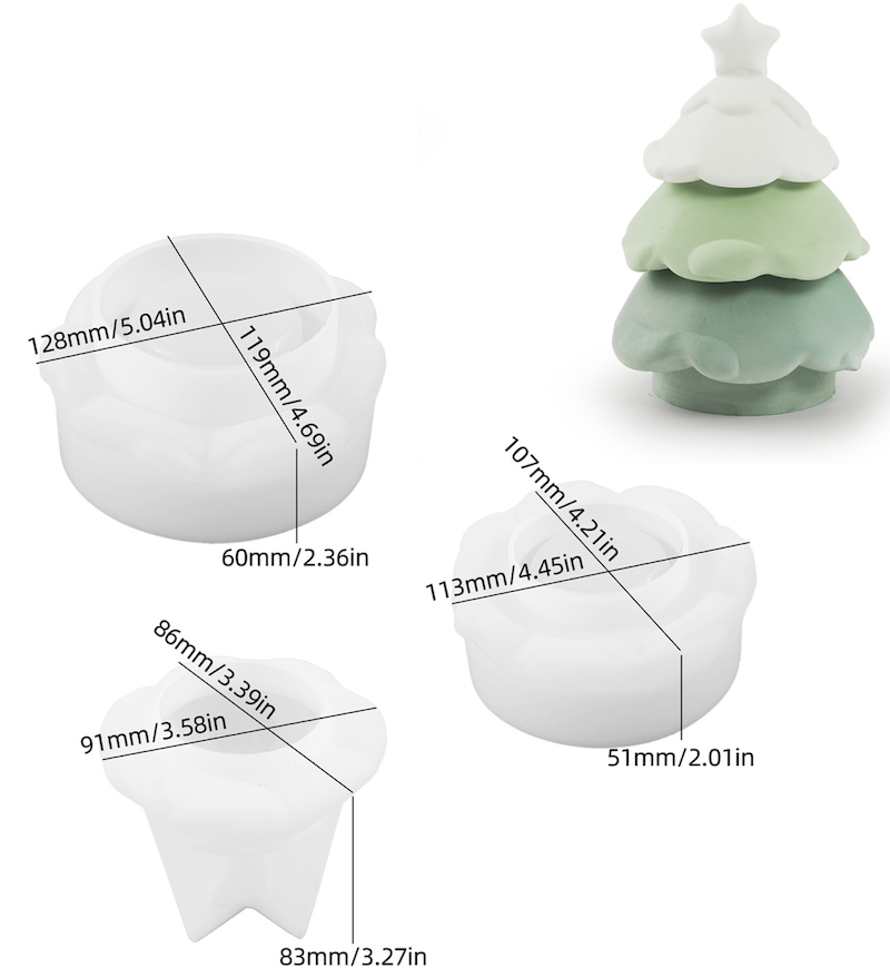 Stampo albero di Natale a tre pezzi