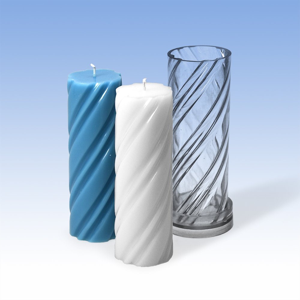 Stampo candele cilindriche a torciglione  50 x  h 152 mm , in policarbonato