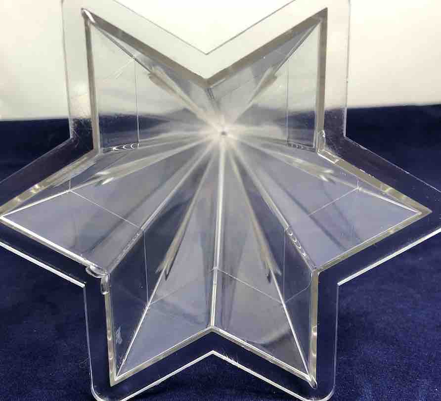 Stampo candele piramide a 6 punte, base 100 h 200 mm, in policarbonato