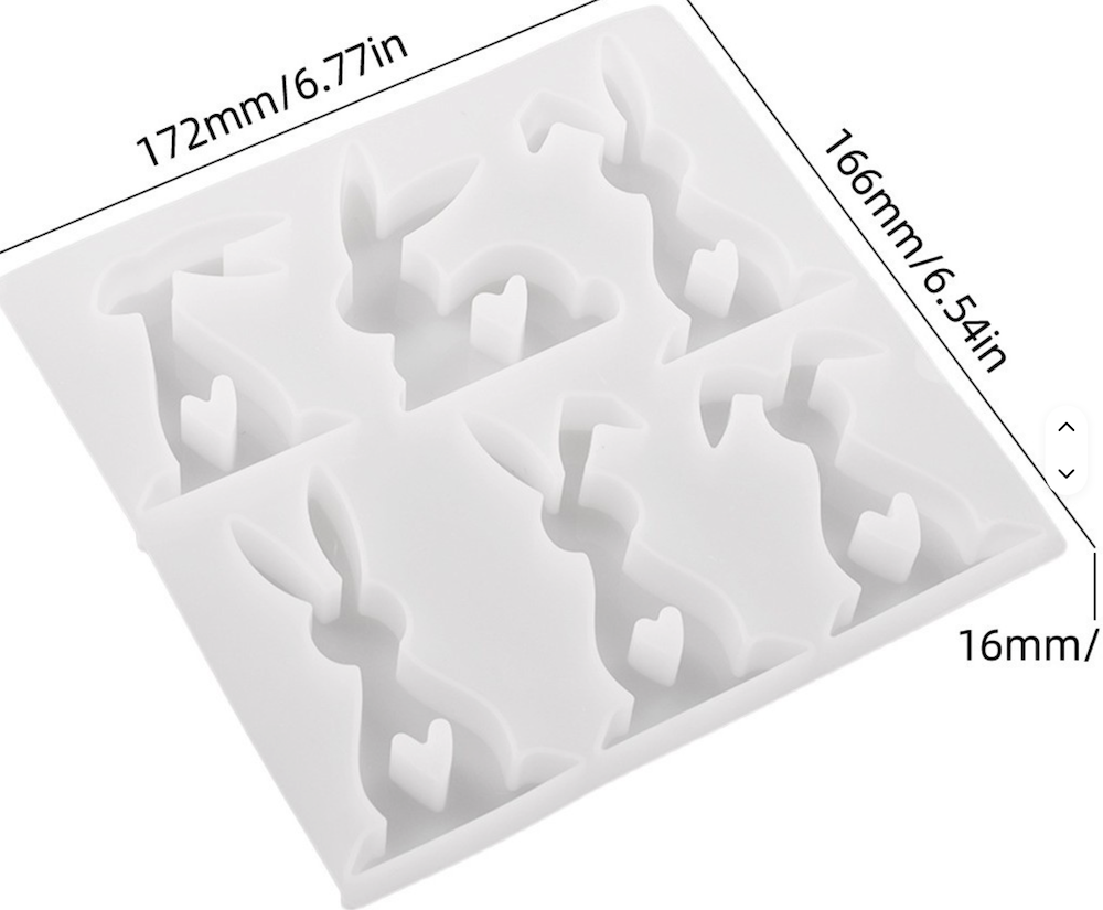 Stampo di silicone 6 conigli