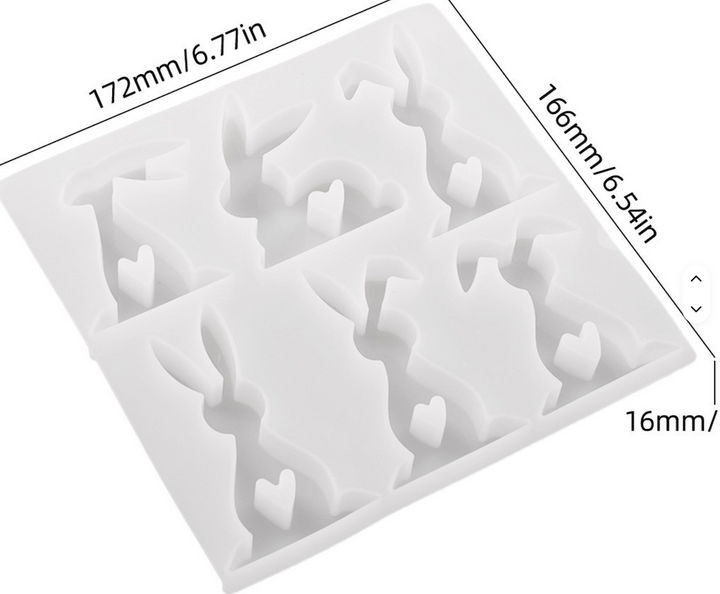 Stampo di silicone 6 conigli