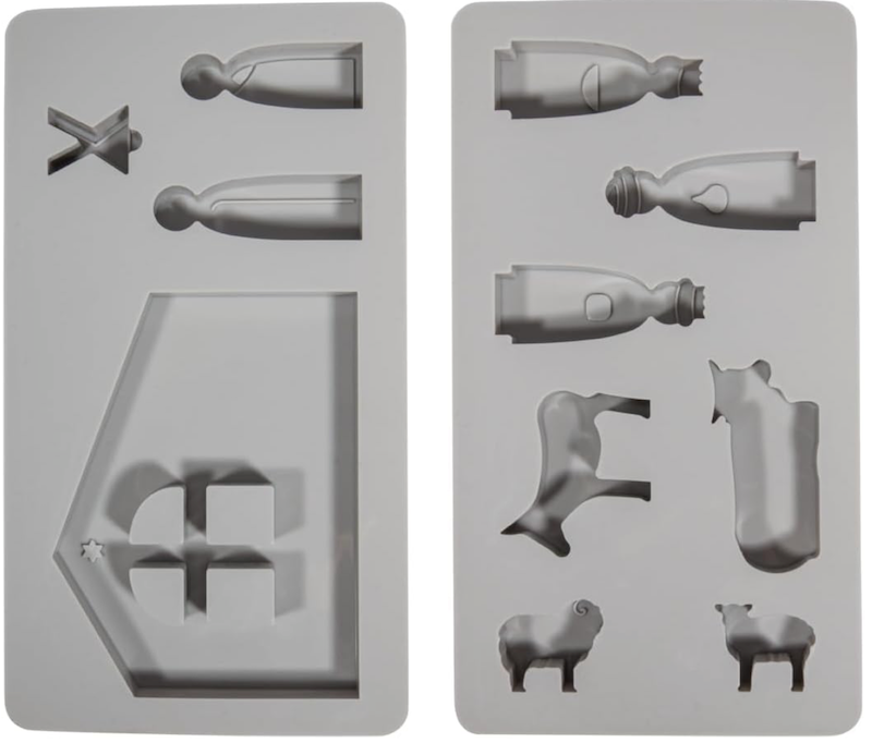 Stampo in silicone personaggi e animali presepe con stalla