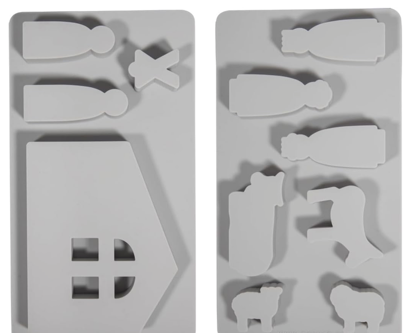 Stampo in silicone personaggi e animali presepe con stalla