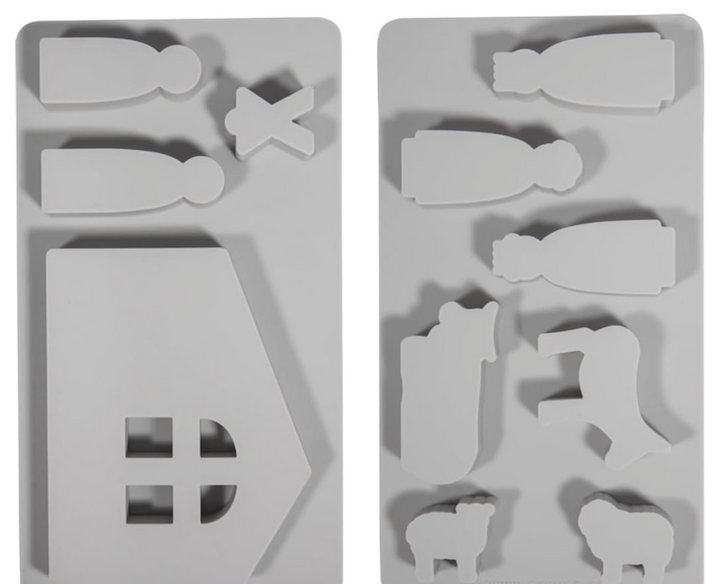 Stampo in silicone personaggi e animali presepe con stalla