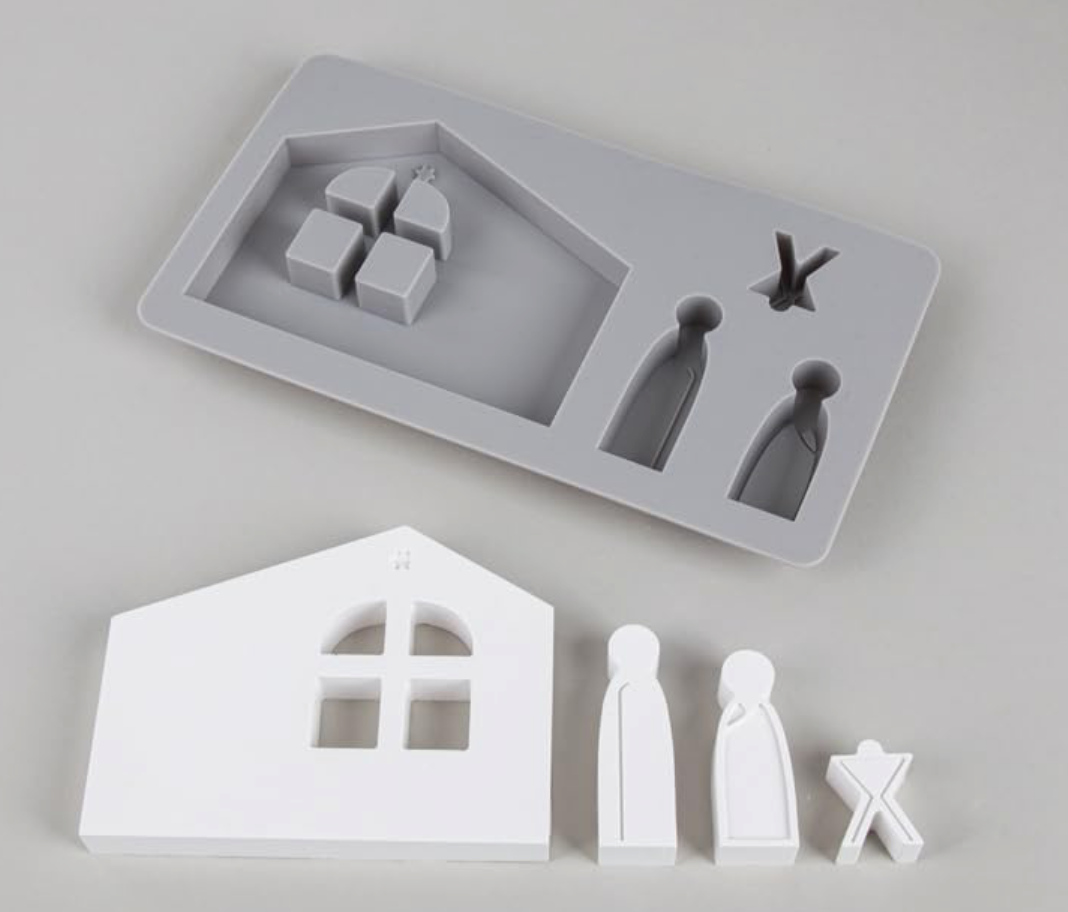 Stampo in silicone personaggi e animali presepe con stalla