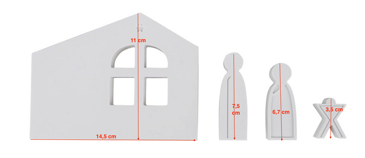 Stampo in silicone personaggi e animali presepe con stalla