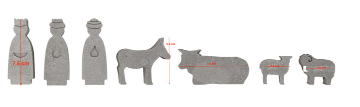 Stampo in silicone personaggi e animali presepe con stalla