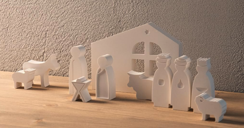 Stampo in silicone personaggi e animali presepe con stalla